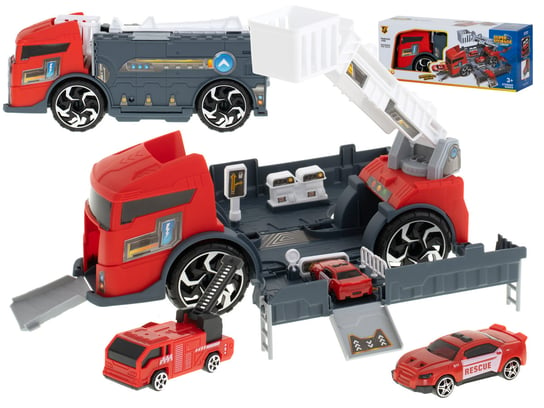 Transporter ciężarówka auto 2w1 parking laweta czerwony ikonka