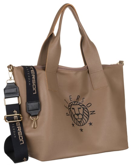 Trapezowy Hobo Bag Z Szerokim Logowanym Paskiem — Peterson Peterson