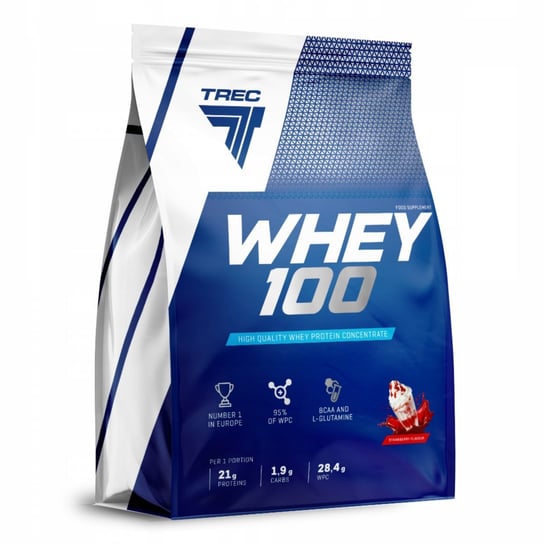 Trec, Odżywka białkowa, Whey 100, 2275 g, truskawka Trec