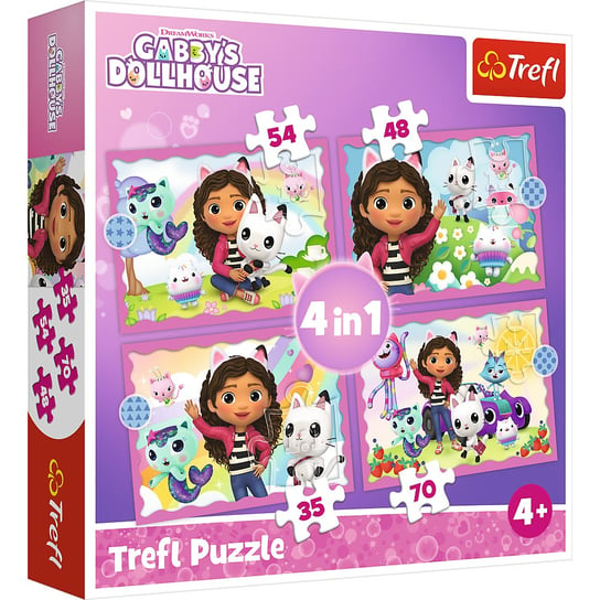 Trefl, Puzzle 4w1, Przygody Gabi; 35-48-54-70 el. Trefl