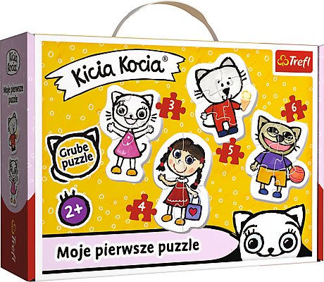 Trefl, puzzle, Baby Classic, Wesoła Kicia Kocia, 3/4/5/6 el. Trefl