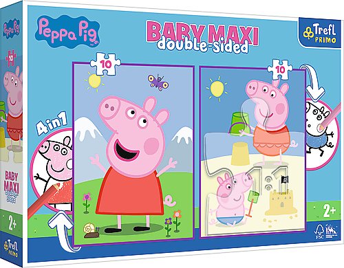 Trefl, puzzle, Baby MAXI, Świnka Peppa, Pogodny dzień Peppy, 2x10 el. Trefl
