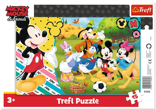 Trefl, puzzle, bajki, Disney, Myszka Miki i Przyjaciele, Mickey na wsi, 15 el. Trefl