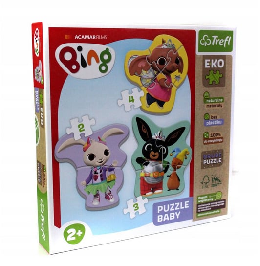 Trefl, puzzle, Bing eko, dla dziecka, 2/3/4 el. Trefl