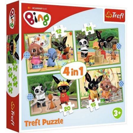 Trefl, puzzle, Bing, Wesoły Dzień, 12/15/20/24 el. Trefl