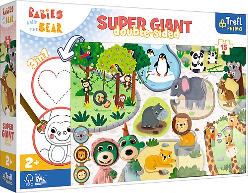 Trefl, Puzzle, Bobaski w ZOO, 24 el. Trefl