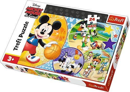 Trefl, puzzle, Disney, Maxi, Mickey Mouse, Czas na sport!, 24 el. Trefl