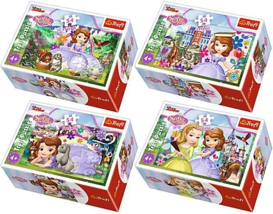 Trefl, puzzle, Disney, mini Magiczny świat Księżniczki Zosi, 4x54 el. Trefl