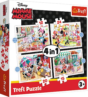 Trefl, puzzle, Disney, Minnie, Minnie z przyjaciółmi, 12/25/20/24 el. Trefl