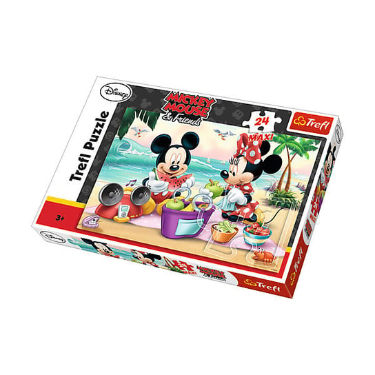 Trefl, puzzle, Disney, Myszka Miki i Przyjaciele, Piknik na plaży, 24 el. Trefl