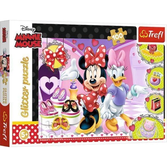 Trefl, puzzle, Disney, Myszka Minnie, Minnie i błyskotki, 100 el. Trefl