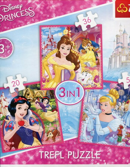 Trefl, puzzle, Disney, Zaczarowany świat księżniczek, 20/36/50 el. Trefl