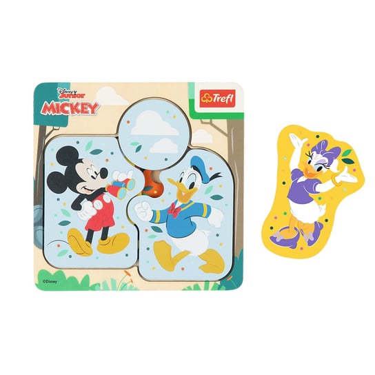 Trefl,  Puzzle Drewniane, Disney Junior Mickey, Puzzle Drewniane, 6 el. Trefl