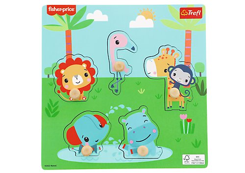 Trefl, Puzzle drewniane, Fun Jungle, 5 el. Trefl