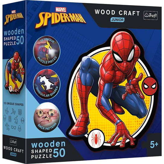 Trefl, Puzzle drewniane, Moc Spidermana, 50 el. Trefl
