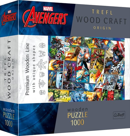 Trefl, puzzle drewniane, Wood Craft, Komiksowe uniwersum Marvela, 1000 el. Trefl