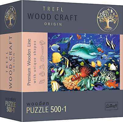 Trefl, puzzle drewniane, Wood Craft, Morskie życie, 501 el. Trefl