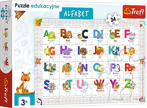 Trefl, puzzle, edukacyjne, Alfabet, 34 el. Trefl