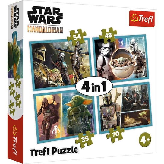 Trefl, puzzle, Gwiezdne Wojny, Mandalorian i jego świat, 35/48/54/70 el. Trefl