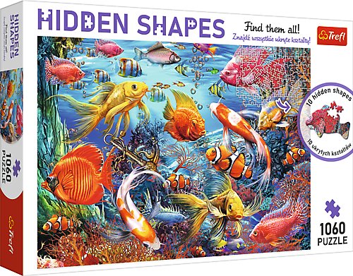 Trefl, puzzle, Hidden Shapes, Podwodne życie , 1060 el. Trefl