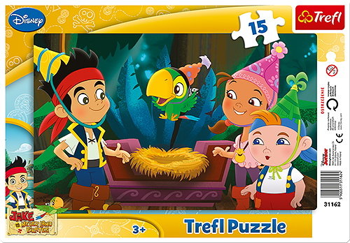 Trefl, puzzle, Jake i Piraci z Nibylandii, ramkowe, Hej przygodo!, 15 el. Trefl