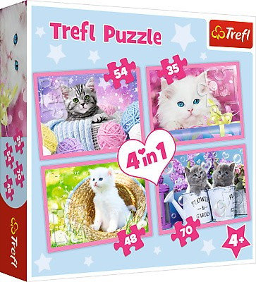 Trefl, puzzle, Kocie zabawy, 54/48/35/70 el. Trefl
