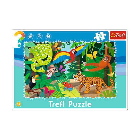 Trefl, puzzle, Las tropikalny, 15 el. Trefl