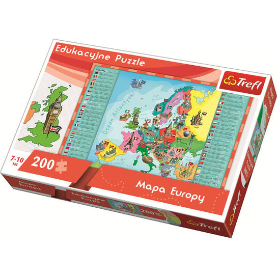 Trefl, puzzle, Mapa Europy dla dzieci, 200 el. Trefl