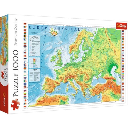 Trefl, puzzle, Mapa fizyczna Europy, 1000 el. Trefl