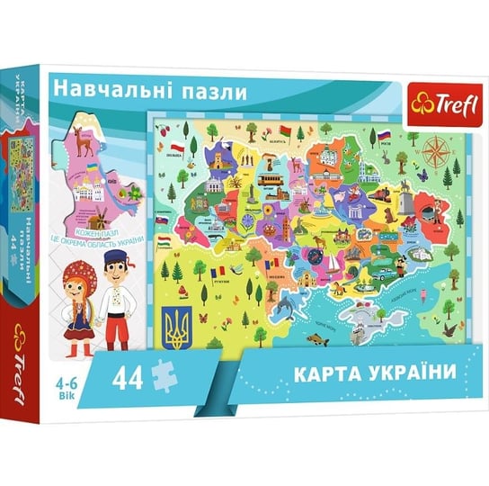 Trefl, puzzle, Mapa Ukrainy Wersja Ukraińska, 44 el. Trefl