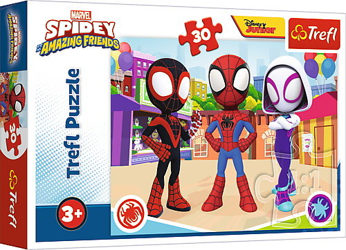 Trefl, puzzle, Marvel, Spider-man, Przygody Spiday'a i przyjaciół, 30 el. Trefl