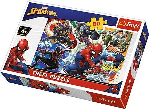 Trefl, puzzle, Marvel, Spider-man, Waleczny Spider-Man, 60 el. Trefl