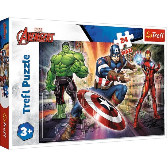Trefl, puzzle, Maxi, Marvel, W Świecie Avengersów, 24 el. Trefl
