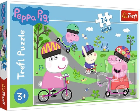 Trefl, puzzle, Maxi, Świnka Peppa, Aktywny dzień, 24 el. Trefl