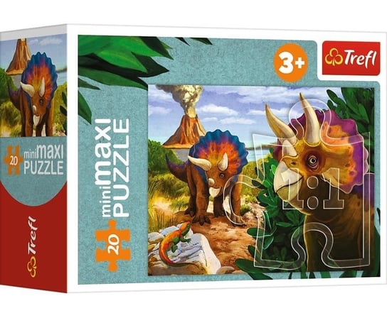Trefl, Puzzle, miniMAXI Świat Dinozaurów v3 Triceratops, 20 el. Trefl