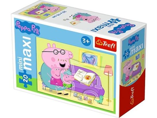 Trefl puzzle MiniMaxi Świnka Peppa Tata PEPPY Czyta, 20 el. Trefl