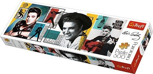 Trefl, puzzle, panoramiczne, Elvis Presley kolaż, 500 el. Trefl