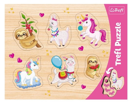 Trefl, puzzle, ramkowe, Jednorożce, 6 el. Trefl