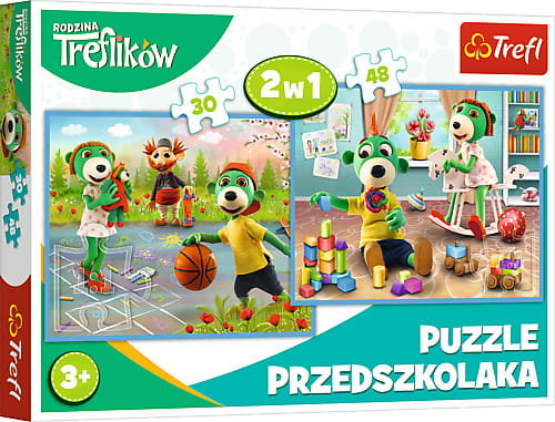 Trefl, puzzle, Rodzina Treflików, 30/48 el. Trefl
