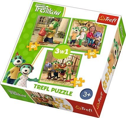 Trefl, puzzle, Rodzina Treflików, Zabawy Treflików, 20/36/50 el. Trefl