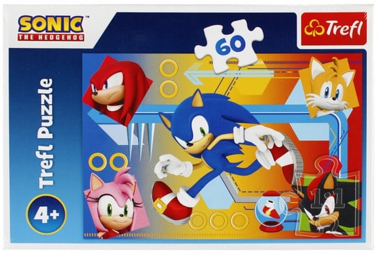 Trefl, Puzzle Sonic w akcji, 60 el. Trefl