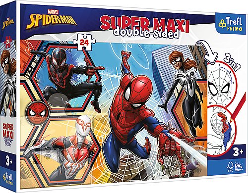 Trefl, puzzle, superMaxi, Spider-Man wyrusza do akcji, 24 el. Trefl