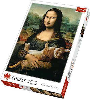 Trefl, puzzle, sztuka, Mona Lisa i kot Mruczek, 500 el. Trefl