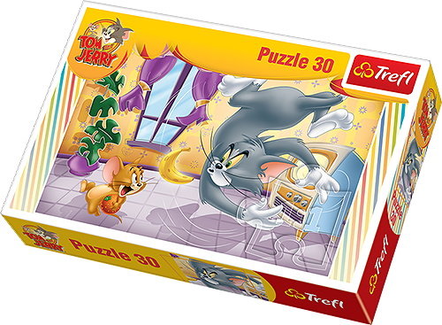 Trefl, puzzle, Tom i Jerry, Owocowa bitwa, 30 el. Trefl