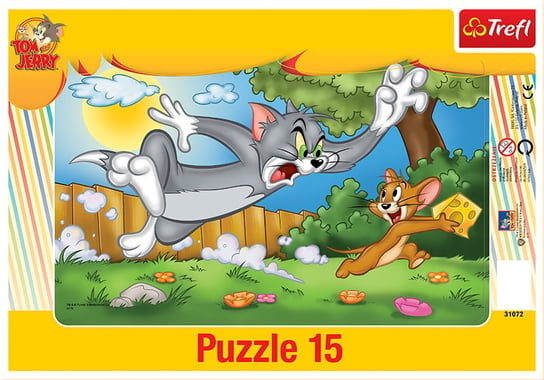 Trefl, puzzle, Tom i Jerry, ramkowe Smakowity ser, 15 el. Trefl
