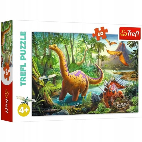 Trefl, puzzle, Wędrówki dinozaurów, 60 el. Trefl