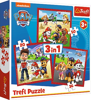 Trefl, puzzle, Wesołe Pieski Paw Patrol, 20/36/50 el. Trefl