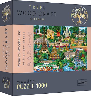Trefl, Puzzle Wood Craft Francja – znane miejsca, 1000 el. Trefl
