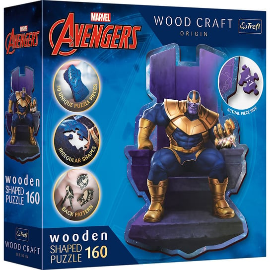 Trefl, Puzzle Wood Craft Thanos na tronie, 160 el. Trefl