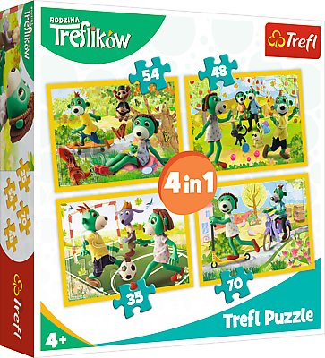 Trefl, puzzle, Wspólne zabawy Treflików, 35/48/54/70 el. Trefl